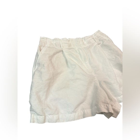 Loft High Rise Linen-Blend Shorts in White Size Medium - Picture 5 of 9